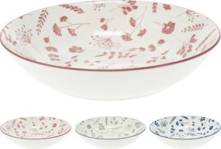 Talíř d20cm hluboký, KVÍTÍ, mix barev, porcelán
