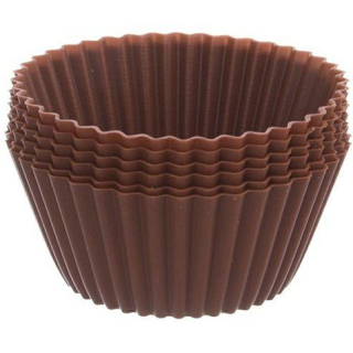 Forma d6,5, v.3cm, muffiny 6ks, na pečení, silikon hnědý