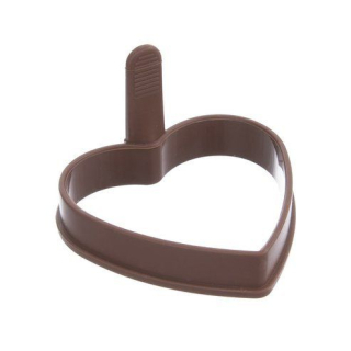 Forma SRDCE lívance/volská oka, 9,5x9x2cm, hnědá, silikon