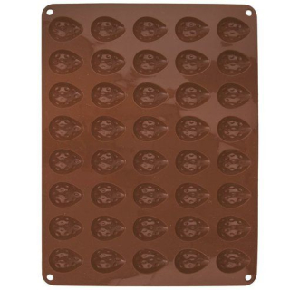Forma na 40ks ořechů 4,2cm, hnědá,  33,5x26x1,2 cm, silikon