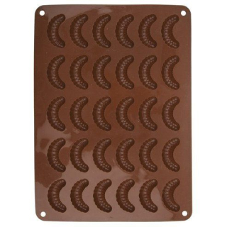 Forma na 30ks rohlíčků 5,5cm, hnědá, 34,5x24,5x1,2cm, silikon