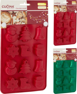 Forma na čokoládu 12tvarů, mix barev, silikon