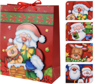 Taška dárková M, VÁNOČNÍ, mix druhů, papír