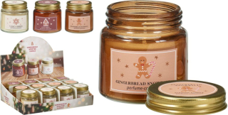 Svíčka 6cm, VÁNOČNÍ, ve skle, s víčkem, mix druhů