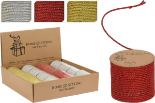 Provázek třpytivý 4m, mix barev, dárkový