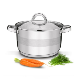 Hrnec d26cm+PO sklo, ( 7,5l) ROGER, indukce, NR