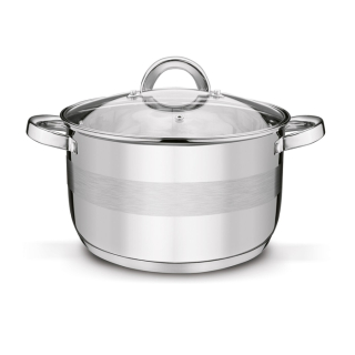 Hrnec d28cm+PO sklo, ( 9,0l) ROGER, indukce, NR