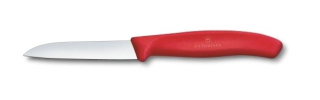 Nůž  8cm loupací SWISS Classic, červený, NR/plast