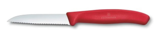 Nůž  8cm vlnitý SWISS Classic, červený, NR/plast