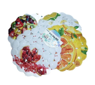 Vložka dřezu d27cm, protiskluz. OVOCE, 6DEK., plast