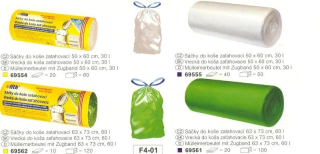 Sáčky odp. 60l-10ks-63x73cm, zatahovací