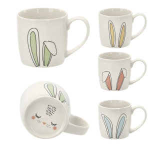 Hrnek 270ml, dekor UŠI ZAJÍCE, porcelán