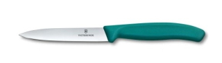 Nůž 10cm loupací, rovný, špičatý ZELENÝ, VICTORINOX