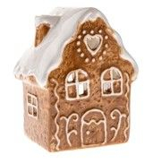 Domek 6,5x6x10,5cm, imitace perníku, keramika