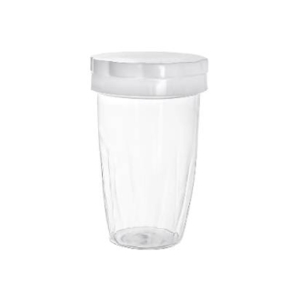 Cukřenka 150ml, ČIRÁ, bílé nebo šedé víčko, d5,5x9cm, sypací, plast