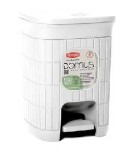 Koš odp. 6l pedál.bílý DOMUS, 20,5x20,5x28cm, plast