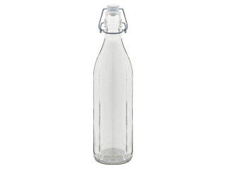 Láhev 1,0l KULATÁ, COSTOLATA, patent.uzávěr,sklo