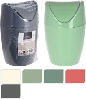 Koš odp. 1,5l stolní 5barev, výklopný, plast