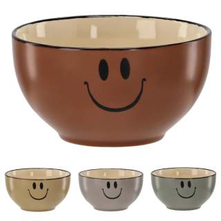 Miska d18cm polév. ÚSMĚV, 3barvy, porcelán