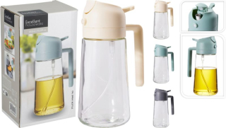 Dávkovač 0,45l oleje, měrka, 3barvy, sklo/plast