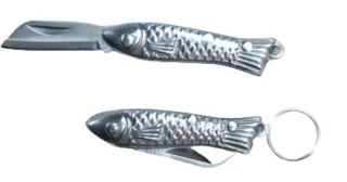 Nůž-přívěšek Rybička, 3,3cm, roztažený 5,3cm, kov