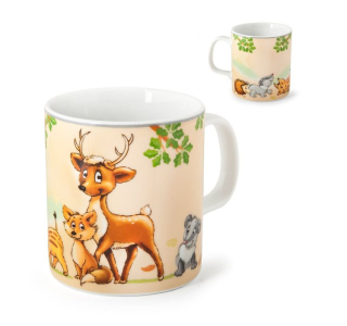 Hrnek 225ml LESNÍ ZVÍŘÁTKA, dětský, porcelán