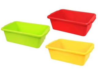 Hranatý dřez 15 l, 47,5 × 28,8 cm, pevný plast, mix barev