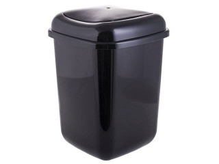 Odpadkový koš QUATRO 28 l, černý, rovný výklop
