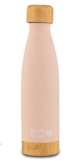 Termoláhev „WE CARE“ 0,5 l, růžová, nerez, bambus