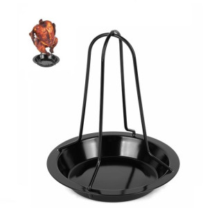 Stojan na kuře na gril BBQ Ø 17 × 20 cm, černý