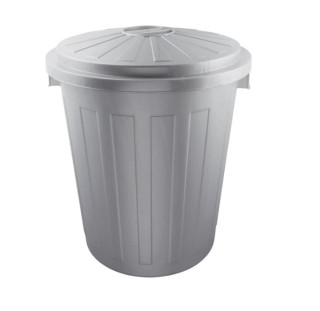Odpadkový koš POPELNICE 50 l, s víkem, stříbrný