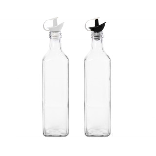 Láhev čtvercová 0,5 l s nálevkou, sklo, plast