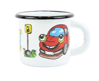 Smaltovaný hrnek AUTO 0,25 l, bílý