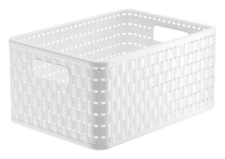 Koš-box COUNTRY A5+ 11 l, bílý, plast