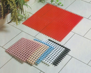 Rohož 25x25cm, sestava koupelová, plast (4ks)
