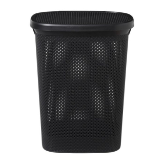Koš na použité prádlo 60l, 35x45cm, výška 58cm, černý, plast