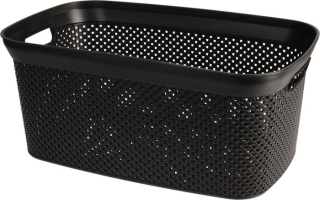 Koš na čisté prádlo 35L, 54cm x 34cm, černý, plast
