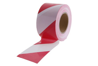 Páska varovací 80mmx250m červenobílá