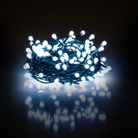 Vánoční řetěz kuličky 200LED 20+5m studená bílá