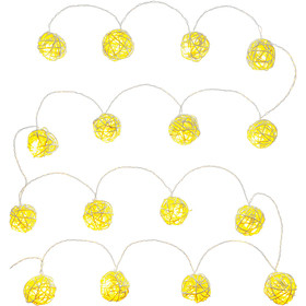 Vánoční řetěz - Koule přírodní 16LED teplá bílá