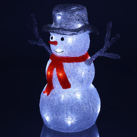 Vánoční sněhulák akryl 30LED 33cm