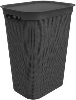 Plastový koš na prádlo 50,0l, černý, 43x34x53cm