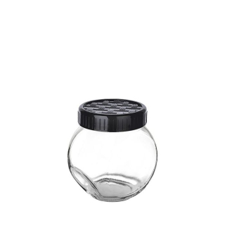 Dóza 0,50l LATTICE, šroub.víko, polohovací, sklo/plast