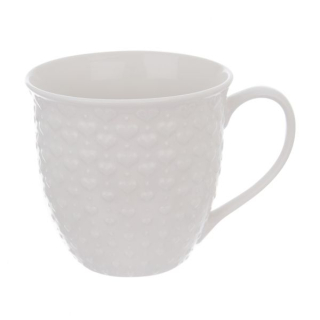 Hrnek 580ml SRDCE bílý, d11x10,5cm, keramika