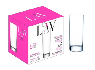 Sklen. 315ml, 6ks, ADA v.16,6cm - long drink (FAN,KNK)