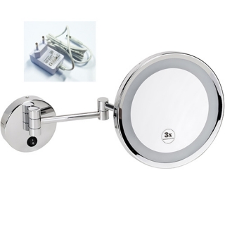 Kosmetické zrcátko s LED osvětlením, ø 240 mm