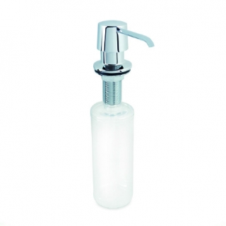 Integrovaný dávkovač mýdla/saponátu, 300 ml, nerez/plast, lesk
