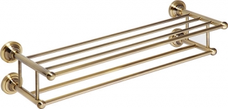 RETRO bronz: Držák ručníků s hrazdou, 605 mm