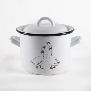 Hrnec+PO d19cm, 4,0l HUSY, bílý smalt