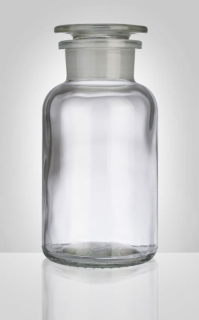 Dóza prachovnice 500ml kulatá čirá, zabr.víko, sklo